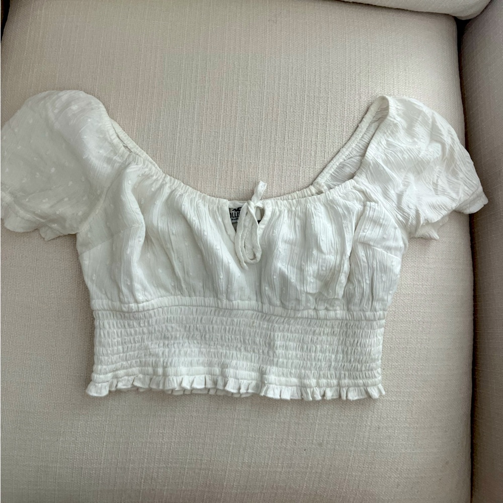Hollister XS white crop top